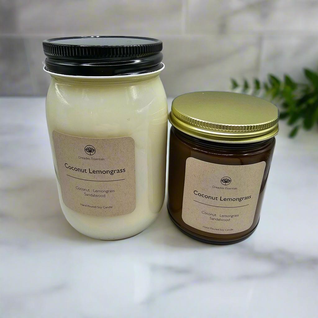 Coconut Lemongrass Scented Soy Candle