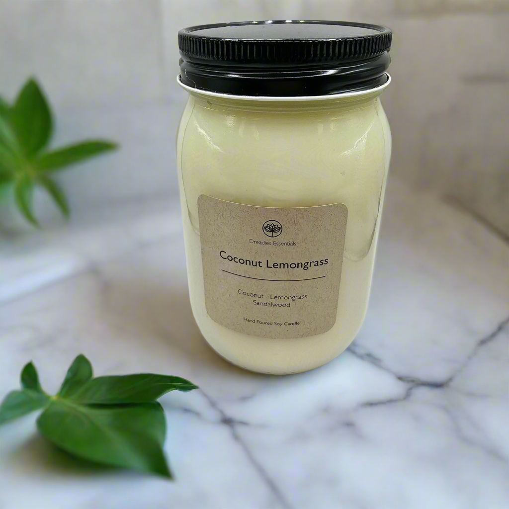 Coconut Lemongrass Scented Soy Candle
