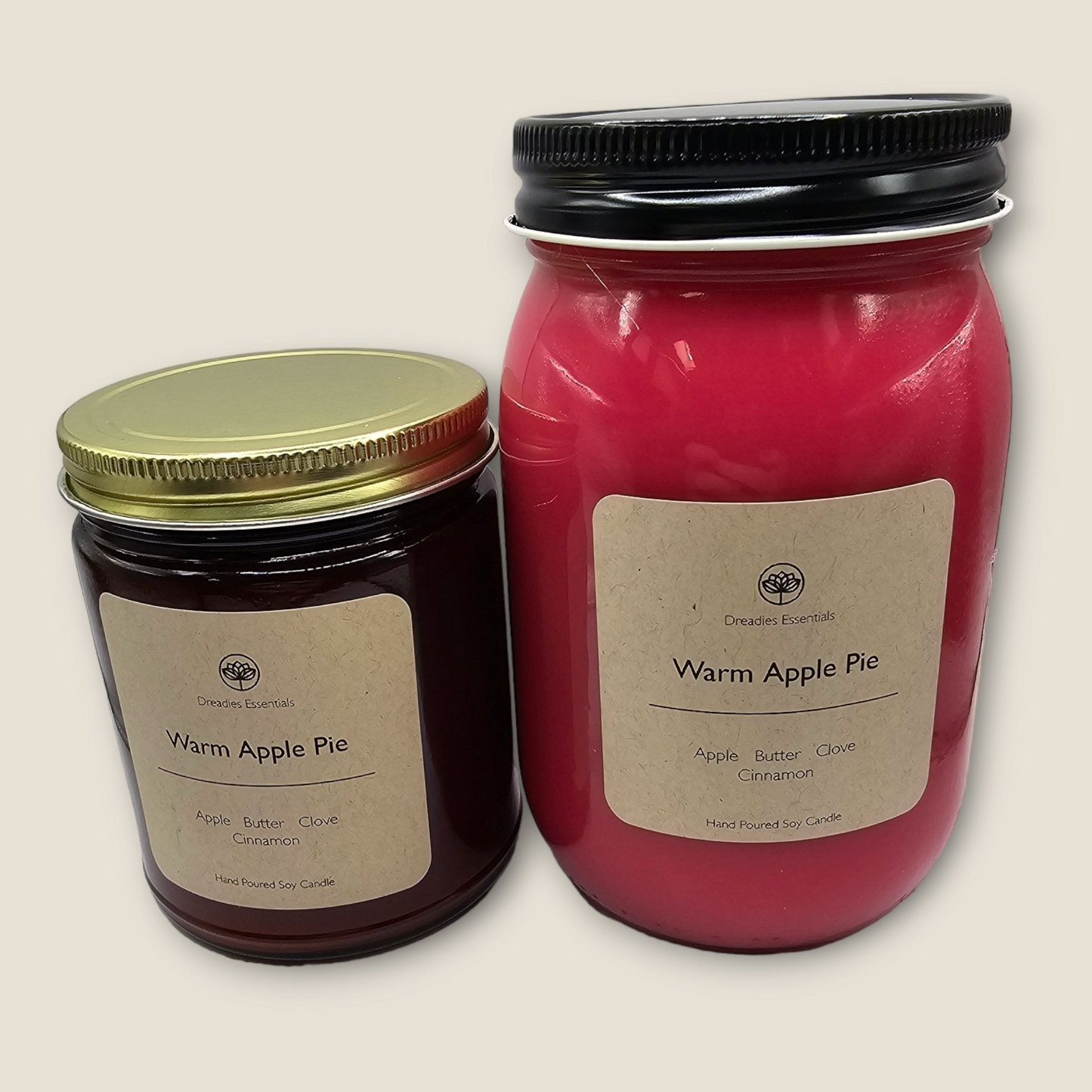 Warm Apple Pie Scented Soy Candle