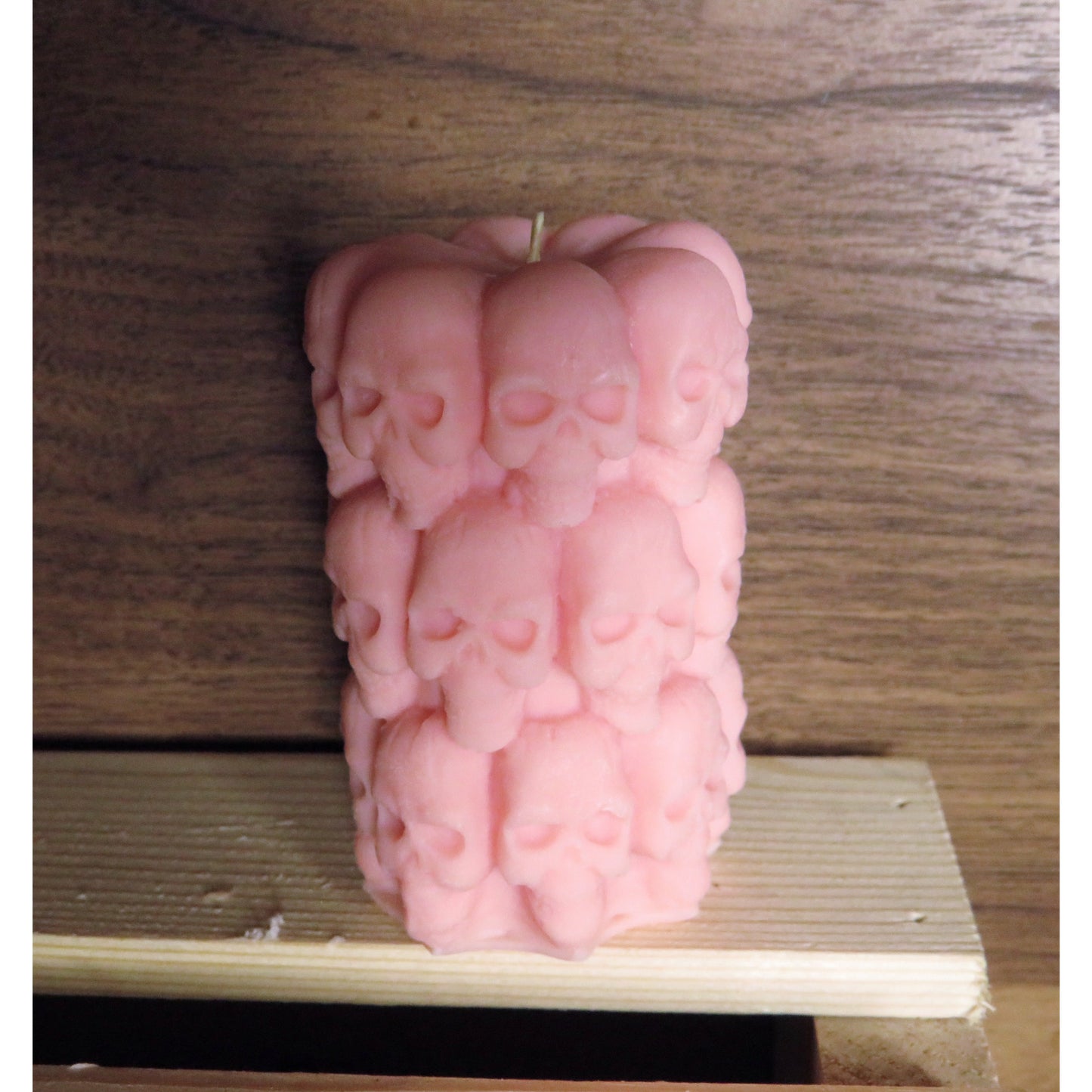 Skulls Pillar Candle - Pink