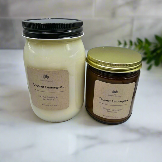 Coconut Lemongrass Scented Soy Candle