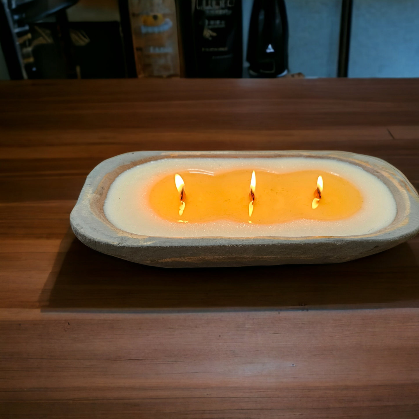 Wooden Wick Medium Dough Bowl Candles