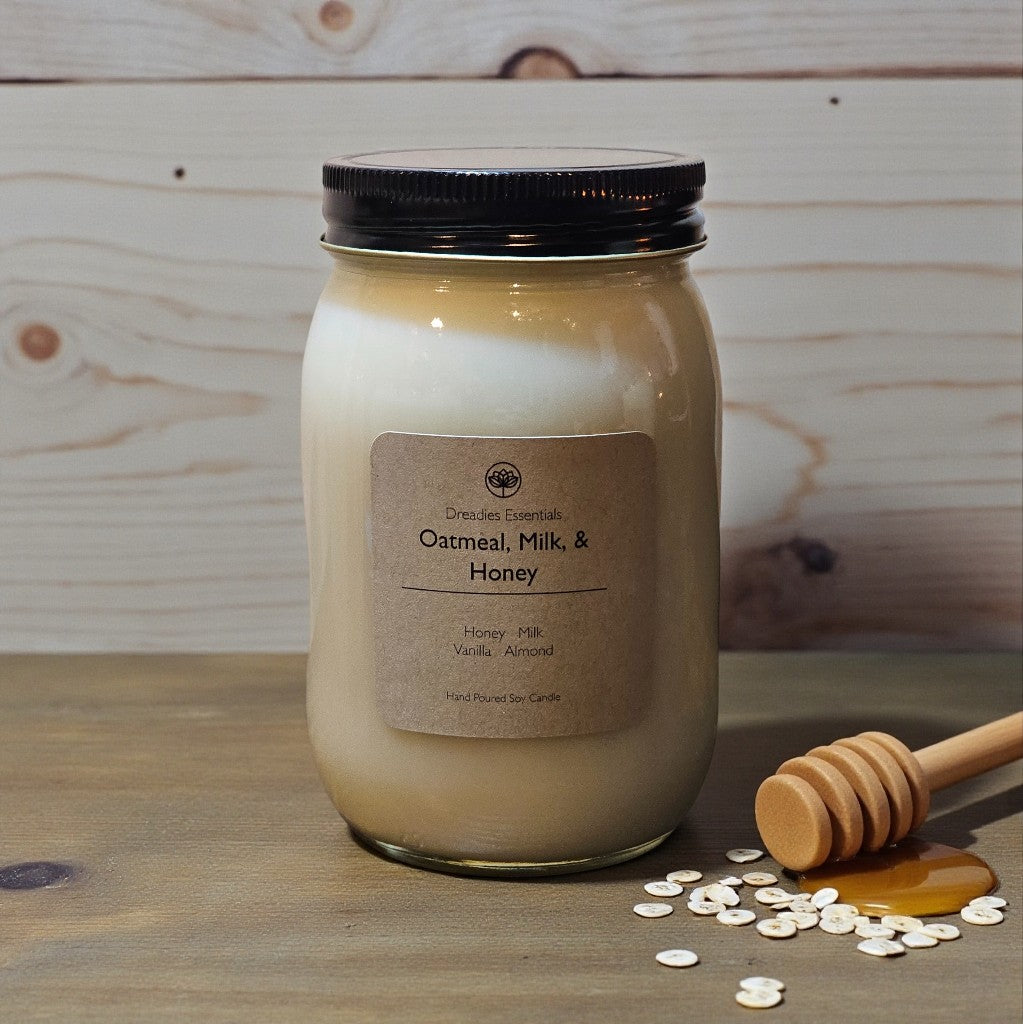 Oatmeal, Milk, and Honey Scented Soy Candle