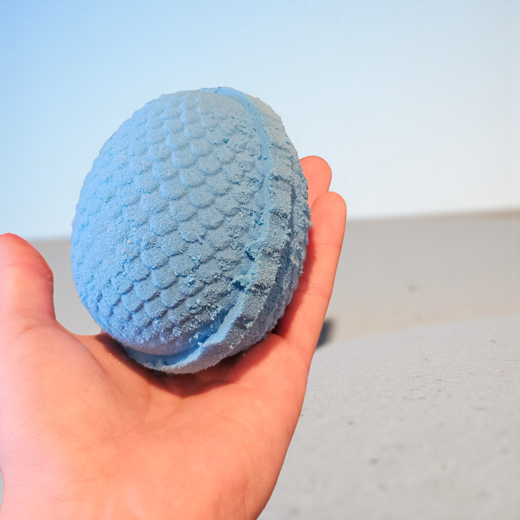Dragon Egg Bath Bomb with flexi dragon