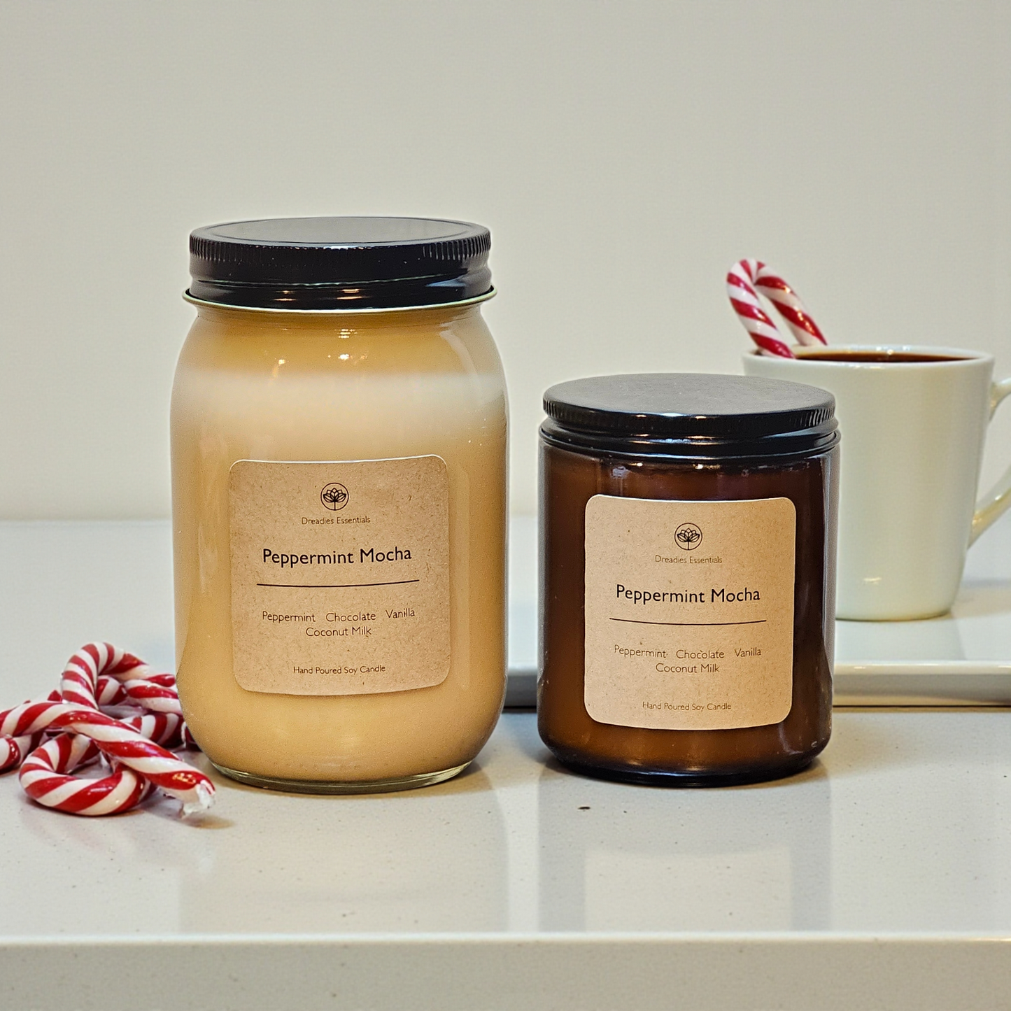Peppermint Mocha Scented Soy Candle