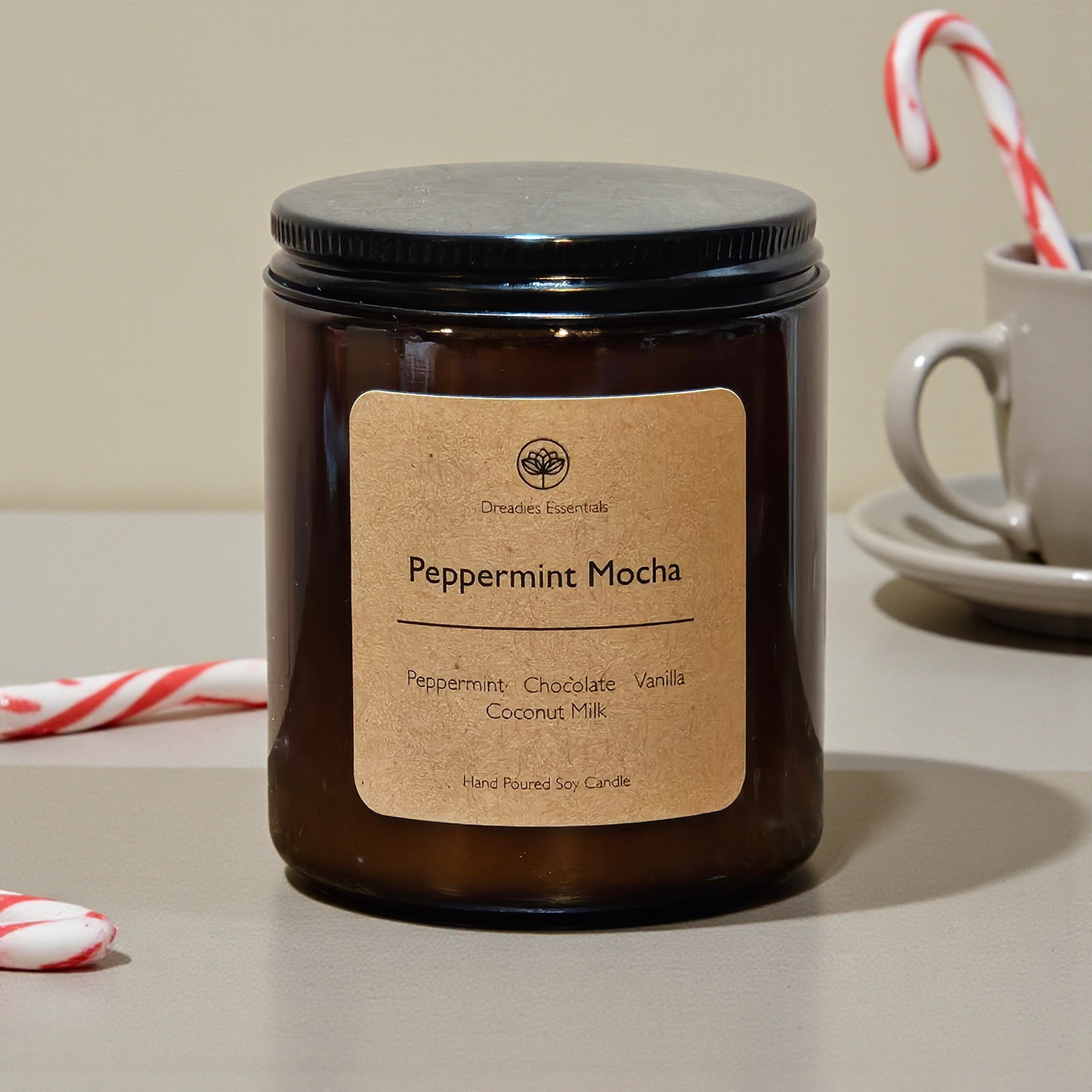 Peppermint Mocha Scented Soy Candle